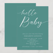 Hello Baby Duwer Minimalistisch Gender Neutral Boh Einladung (Vorne/Hinten)