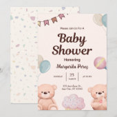 Hello Baby |Einladung zu einer süßen Feier Einladung (Vorne/Hinten)
