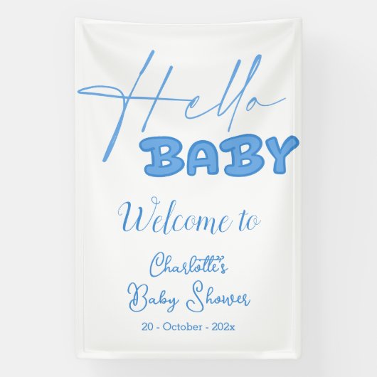Hello Baby Elegant Baby Shower Banner (Vertikal)