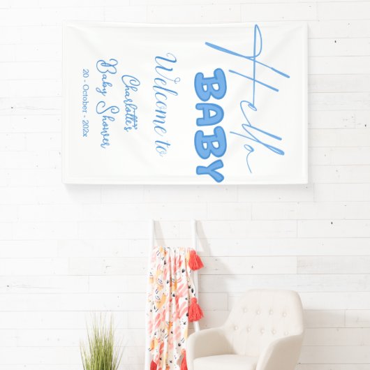 Hello Baby Elegant Baby Shower Banner (InSitu)