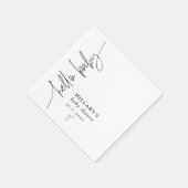 Hello Baby Elegant Calligraphy Baby Shower Serviette (Ecke)