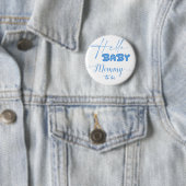 Hello Baby Elegant Ocean Blue Mommy-to-be Button (Beispiel)