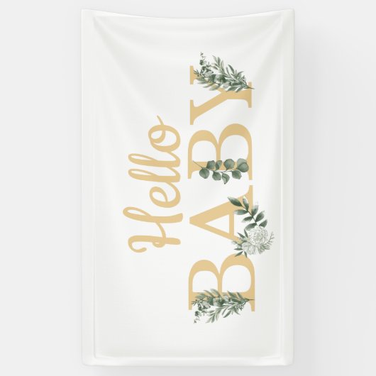 Hello Baby Eucalyptus Banner (Vertikal)