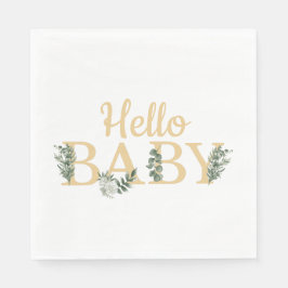 Hello Baby Eucalyptus Napkins Serviette