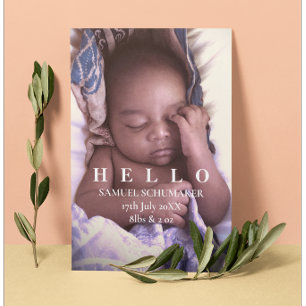 Hello Baby Flat Announccard Ankündigung