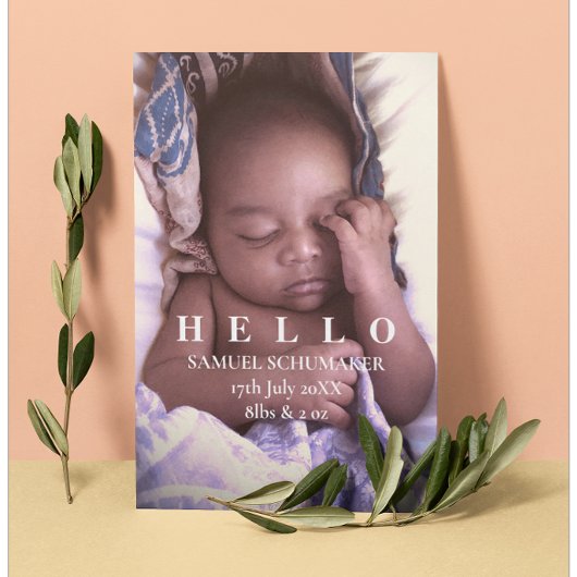 Hello Baby Flat Announccard Ankündigung