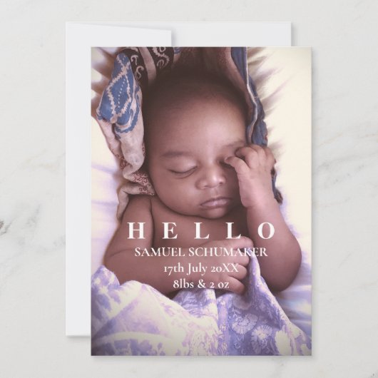 Hello Baby Flat Announccard Ankündigung (Vorderseite)
