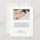 Hello Baby Foto Birth Ankündigung Vielen Dank (Rückseite)