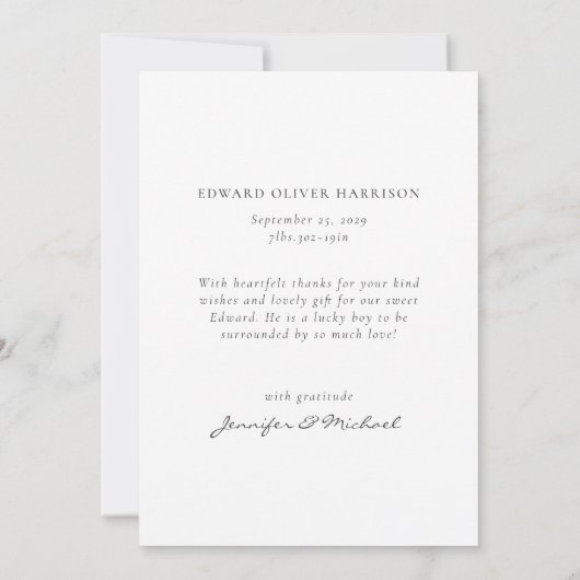 Hello Baby Foto Geburtserklärung Ankündigung (Rückseite)