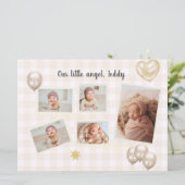 Hello Baby Foto Geburtserklärung Ankündigung (Stehend Vorderseite)