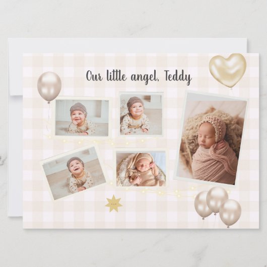 Hello Baby Foto Geburtserklärung Ankündigung (Vorderseite)