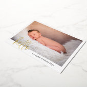 Hello Baby Foto Modern Foil Birth Ankündigung (Gedreht)