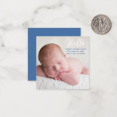 Hello Baby Foto Simple Boy Birth Ankündigung (Vorderseite/Rückseite Beispiel)