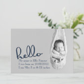 Hello Baby - Geburtsankündigung Ankündigung (Stehend Vorderseite)