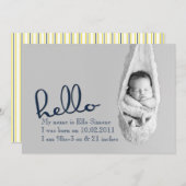Hello Baby - Geburtsankündigung Ankündigung (Vorne/Hinten)