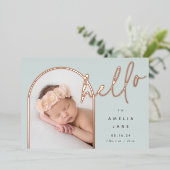 Hello Baby | Geburtsankündigung von Foil Folieneinladung (Stehend vorne)