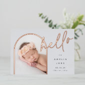 Hello Baby | Geburtsankündigung von Foil Folieneinladung (Stehend vorne)