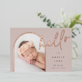 Hello Baby | Geburtsankündigung von Foil Folieneinladung (Stehend vorne)