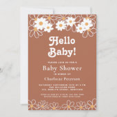 Hello Baby Gender-Neutral Daisy Baby Dusche Einladung (Vorderseite)