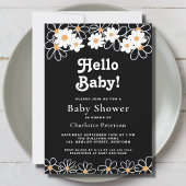 Hello Baby Gender-Neutral Daisy Baby Dusche Einladung