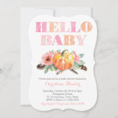 HELLO BABY Girl Duschkarten Pumpkins Rose Einladung (Vorderseite)