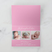 Hello Baby Girl Foto Einfaches Script Rosa Geburt Ankündigung (Innenseite)