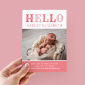 Hello Baby Girl Foto Geburtserklärung Ankündigung
