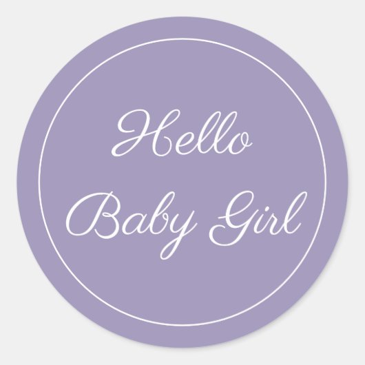 Hello Baby Girl New Baby Sticker (Vorderseite)