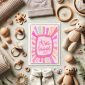 Hello Baby Girl Niedlich Pink Modern Whimsical Karte