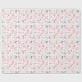 Hello Baby Girl – Watercolor Pattern Design Geschenkpapier (Flach)