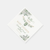 Hello Baby Green Floral Butterfly Shower Serviette (Ecke)