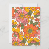 Hello Baby | Groovy Retro Blume Boho Babydusche Einladung (Rückseite)