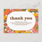 Hello Baby | Groovy Retro Blume Boho Vielen Dank Dankeskarte (Vorderseite)