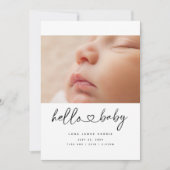 Hello Baby Heart Script-Flachbildschirm-Ankündigun Ankündigung (Vorderseite)