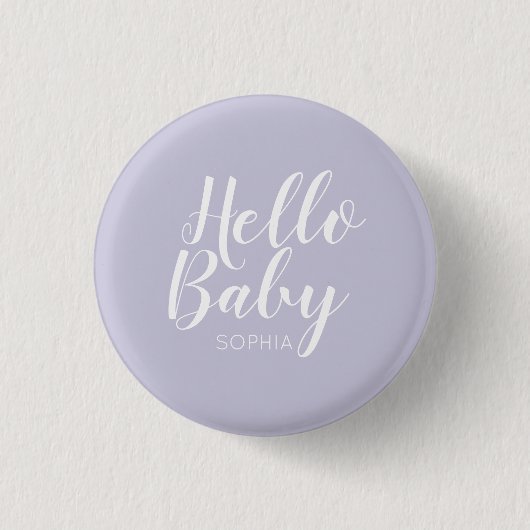 Hello Baby Klassische Babydusche Button (Vorderseite)