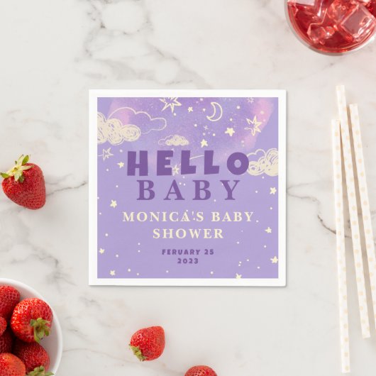 Hello Baby Lila Dream Baby Dusche Serviette (Beispiel)