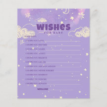 Hello Baby Lila Dream Wünsche für Babydusche