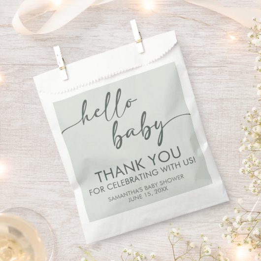 Hello Baby Minimalist Baby Shower Geschenktütchen (Ausgeschnitten)