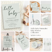 Hello Baby Minimalist Baby Shower Invitation Einladung