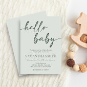 Hello Baby Minimalist Baby Shower Invitation Einladung