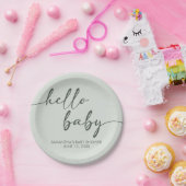 Hello Baby Minimalist Baby Shower Pappteller (Party)