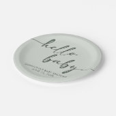 Hello Baby Minimalist Baby Shower Pappteller (Schrägansicht)