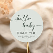 Hello Baby Minimalist Baby Shower Runder Aufkleber