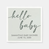 Hello Baby Minimalist Baby Shower Serviette (Vorderseite)