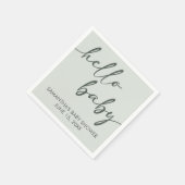 Hello Baby Minimalist Baby Shower Serviette (Ecke)