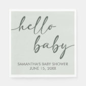 Hello Baby Minimalist Baby Shower Serviette (Vorderseite)