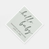 Hello Baby Minimalist Baby Shower Serviette (Ecke)