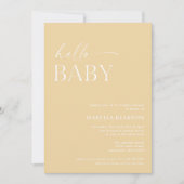Hello Baby Minimalistisch Baby Dusche Einladung (Vorderseite)
