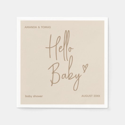 Hello Baby Minimalistisch Gender Neutral Baby Dusc Serviette (Vorderseite)