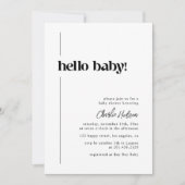 Hello Baby Minimalistisch Retro Baby Dusche Einladung (Vorderseite)
